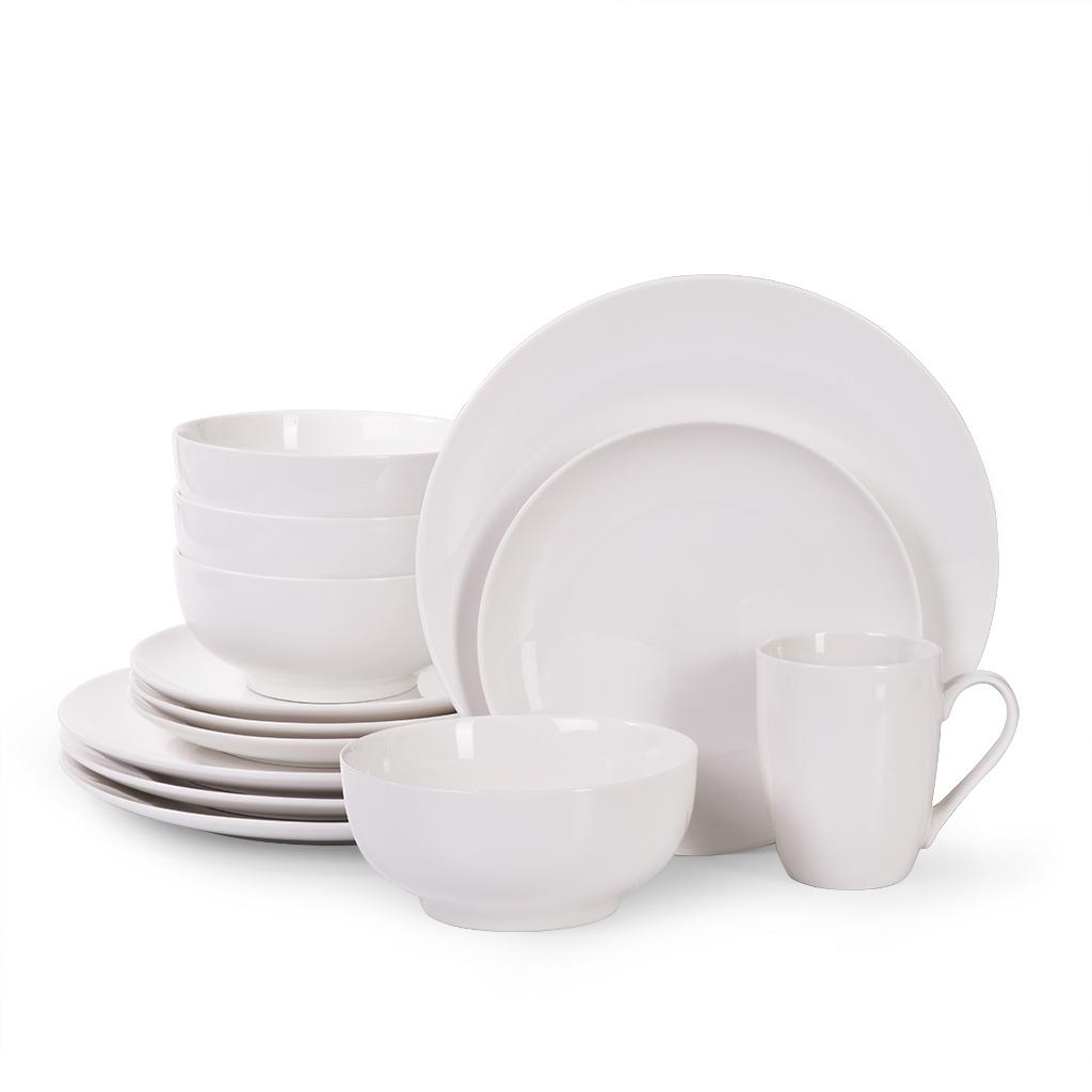 Набор посуды из фарфора Aurora 16 пр. (тарелки 20,2см; 26,6см; пиала 500мл, кружка 330мл)