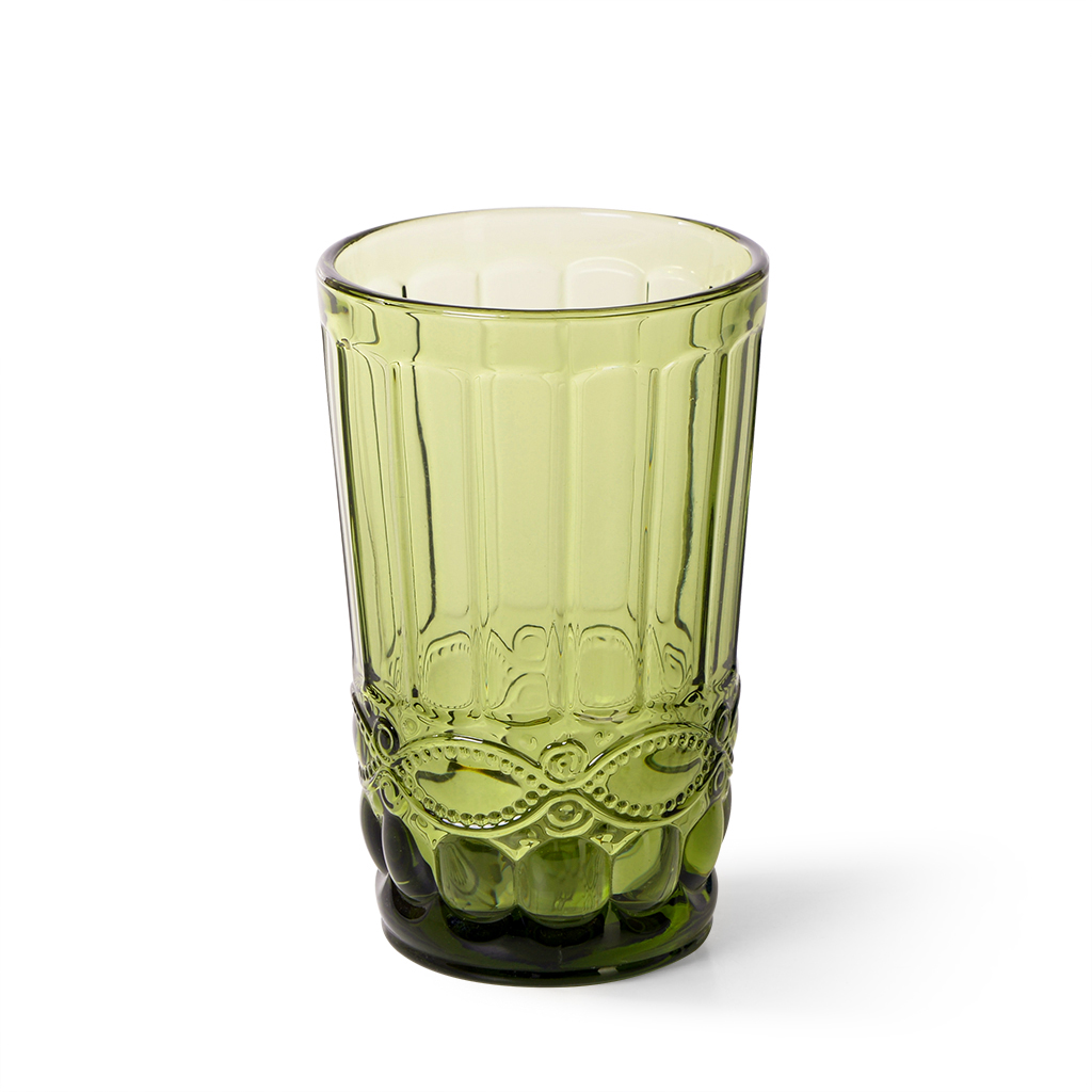 Набор стаканов 6шт из цветного стекла 350мл, зеленый