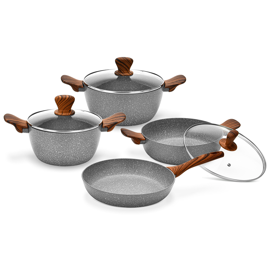 Набор посуды 7 пр. Royal: Кастрюля 2,6 л; Кастрюля 4,3 л; Сотейник 6,8 л; Сковорода 26 см