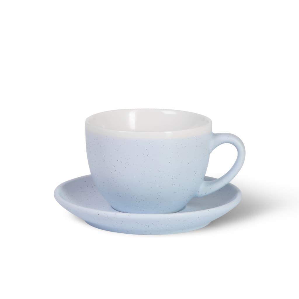 Чашка с блюдцем керамическая Голубая 250мл