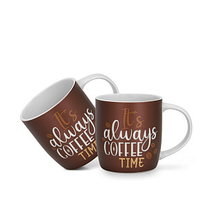 Набор из 2-х фарфоровых кружек 310 мл It's always coffee time