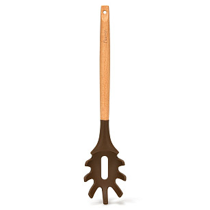 Ложка для спагетти 32,5 см из силикона с деревянной ручкой Chef’s tools