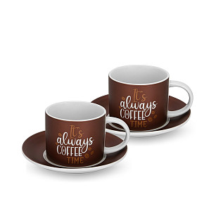 Чашки с блюдцами кофейные 240 мл / 4 пр. It's always coffee (фарфор)