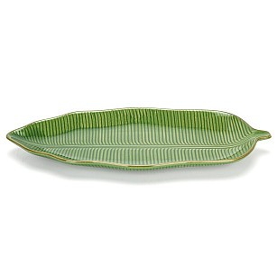 Блюдо для подачи из керамики 47,6 х 21,5 х 4 см Green