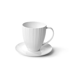 Чашка с блюдцем из фарфора Elegance white 400мл
