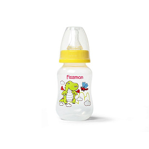 Детская бутылочка для кормления пластиковая Желтая 125мл