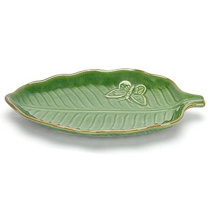 Керамическое блюдо для закусок 23 х 15 х 2,7 см Green