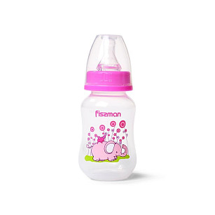 Детская бутылочка для кормления пластиковая Розовая 125мл